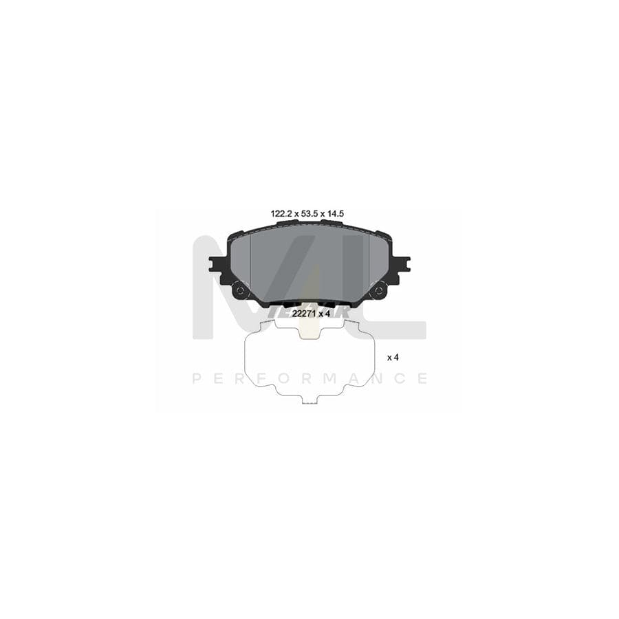 TEXTAR 2227101 Brake pad set not prepared for wear indicator, with accessories