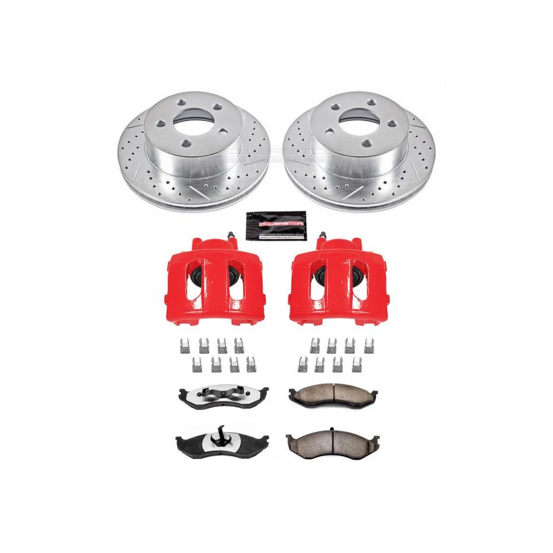 PowerStop Power Stop 99-01 Jeep Cherokee Front Z36 Truck & Tow Brake Kit w/Calipers
