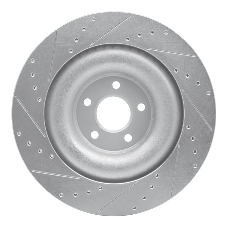 R1 Concepts R1 10-24 Jaguar XF Rear Right Drilled & Slotted Silver Brake Rotor