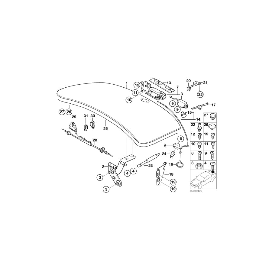 Genuine BMW 51248238372 E52 Twist Protection (Inc. ALPINA V8 & Z8)
