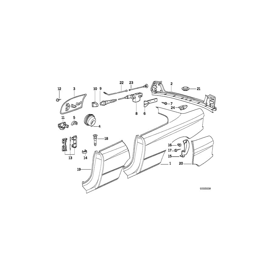 Genuine BMW 41358128368 E31 Section Of Rear Right Fender (Inc. 840i, 850CSi & 840Ci)