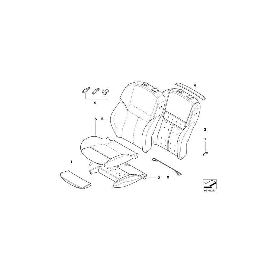 Genuine BMW 52107918690 E63 Cover, Sports Seat, Backrest Leather PORTLAND NATUR (Inc. M6)