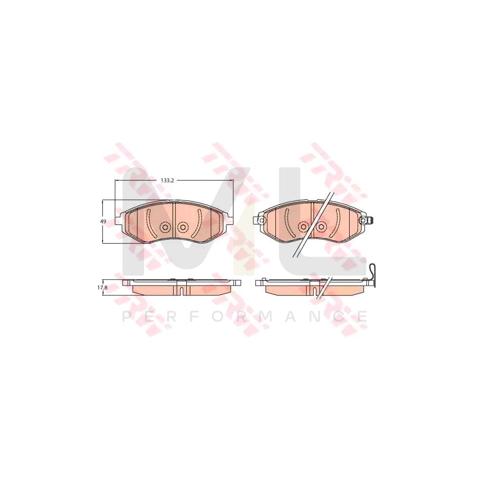 TRW Gdb3634 Brake Pad Set Incl. Wear Warning Contact