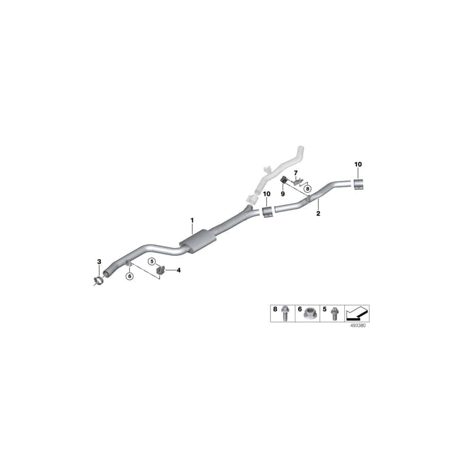 Genuine BMW 18307935440 G05 G06 Intermediate Pipe Right (Inc. X6)