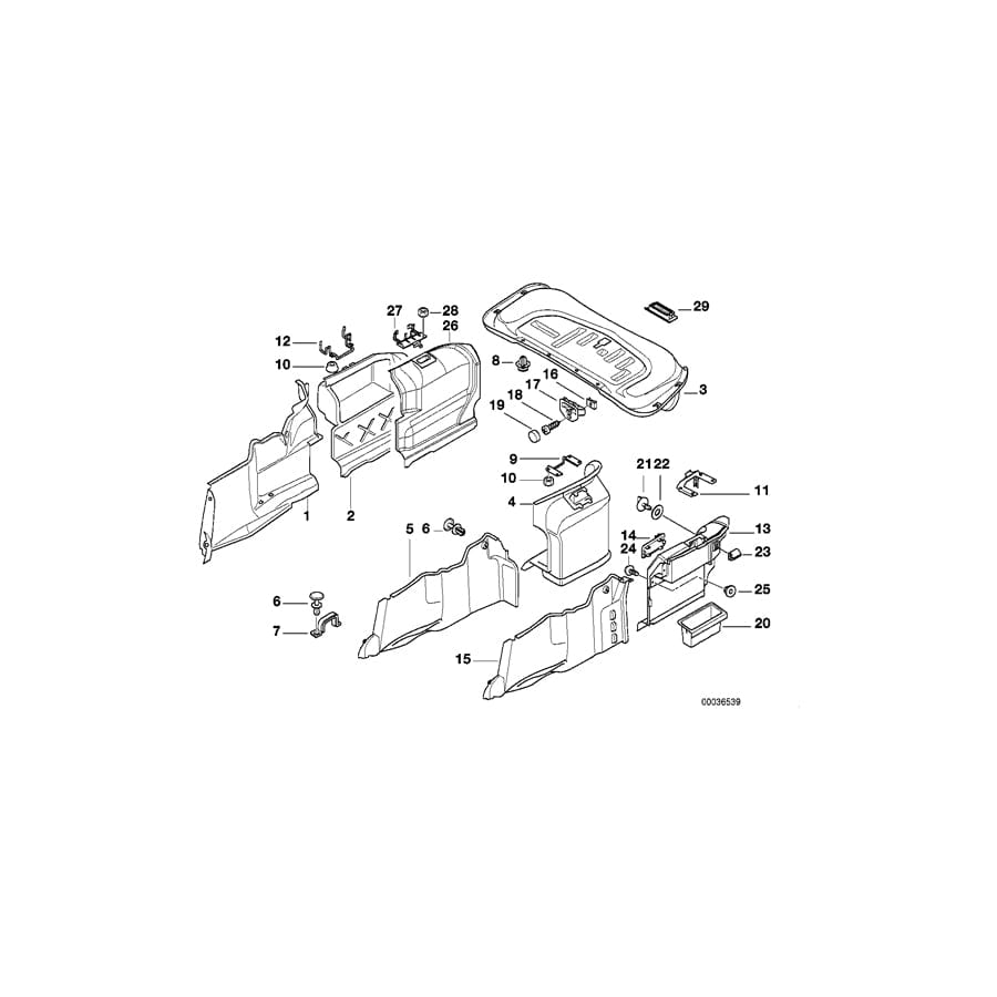 Genuine BMW 51478242324 E38 Rear Right Trunk Trim GRAPHIT (Inc. 740i, 728iL & 735iL)