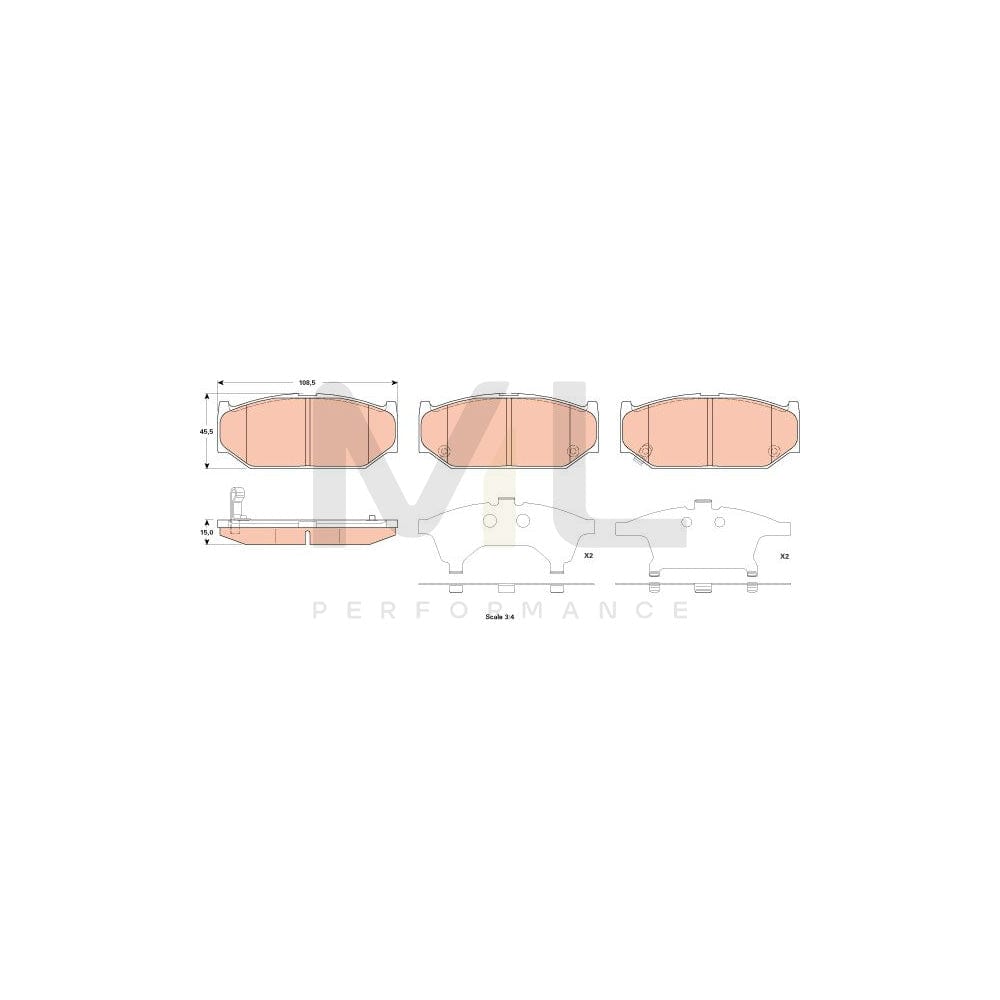 TRW Gdb3522 Brake Pad Set For Suzuki Swift With Acoustic Wear Warning