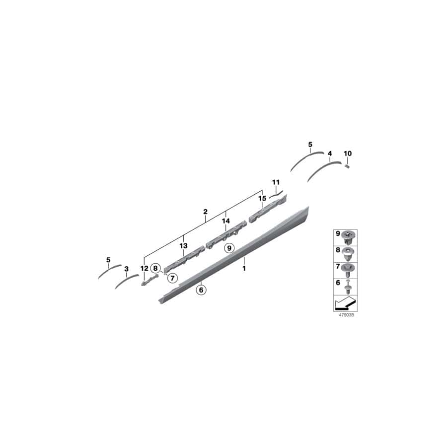Genuine BMW 51777465302 F23 Set Of Retainer Strips, Right (Inc. 228iX, 220d & 228i)