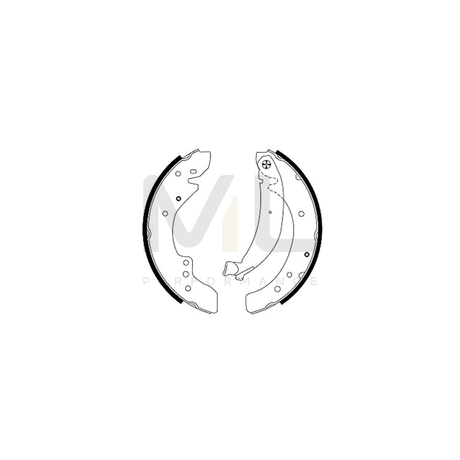 TEXTAR 91047900 Brake Shoe Set with handbrake lever