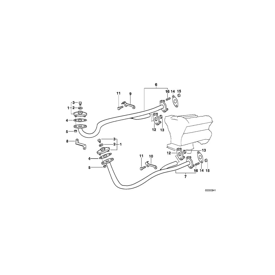 Genuine BMW 11721745101 E38 E31 Flange (Inc. 850Ci, 750iLP & 750i)