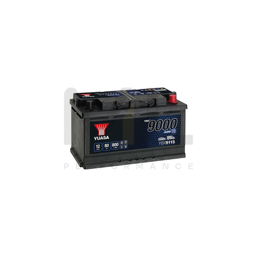 Yuasa YBX9115 12v 80Ah AGM Start Stop Plus Battery | ML Performance UK Car Parts