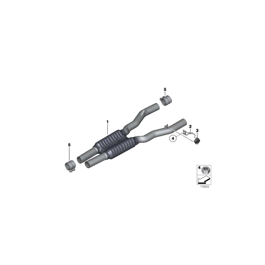 Genuine BMW 18307847222 F02 F01 F04 Center Muffler (Inc. ALPINA B7, ALPINA B7L & ALPINA B7LX)