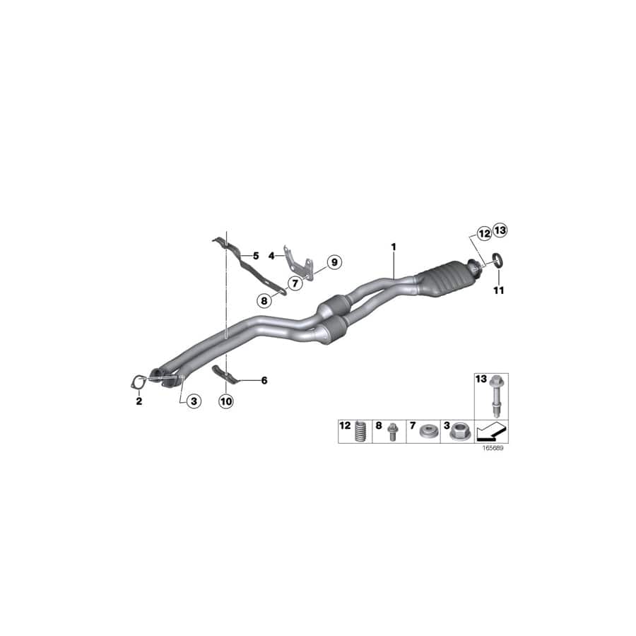 Genuine BMW 18307845669 E82 Rp-Catalytic Converters With Muffler (Inc. M Coupé)