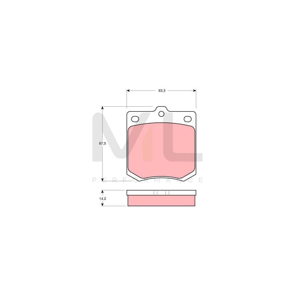 TRW Gdb122 Brake Pad Set Not Prepared For Wear Indicator