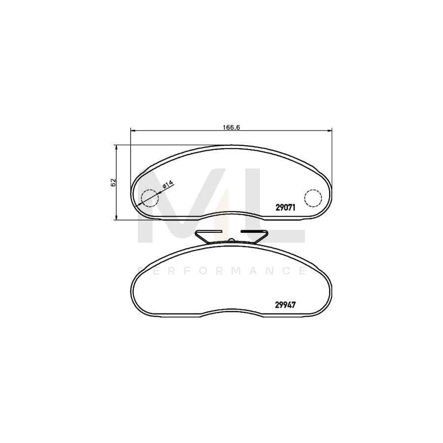 TEXTAR 2907101 Brake pad set not prepared for wear indicator