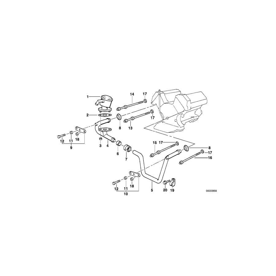 Genuine BMW 11721741322 E34 E38 Stud Bolt ZYL.5-8 (Inc. 730iL, 730i & 530i)