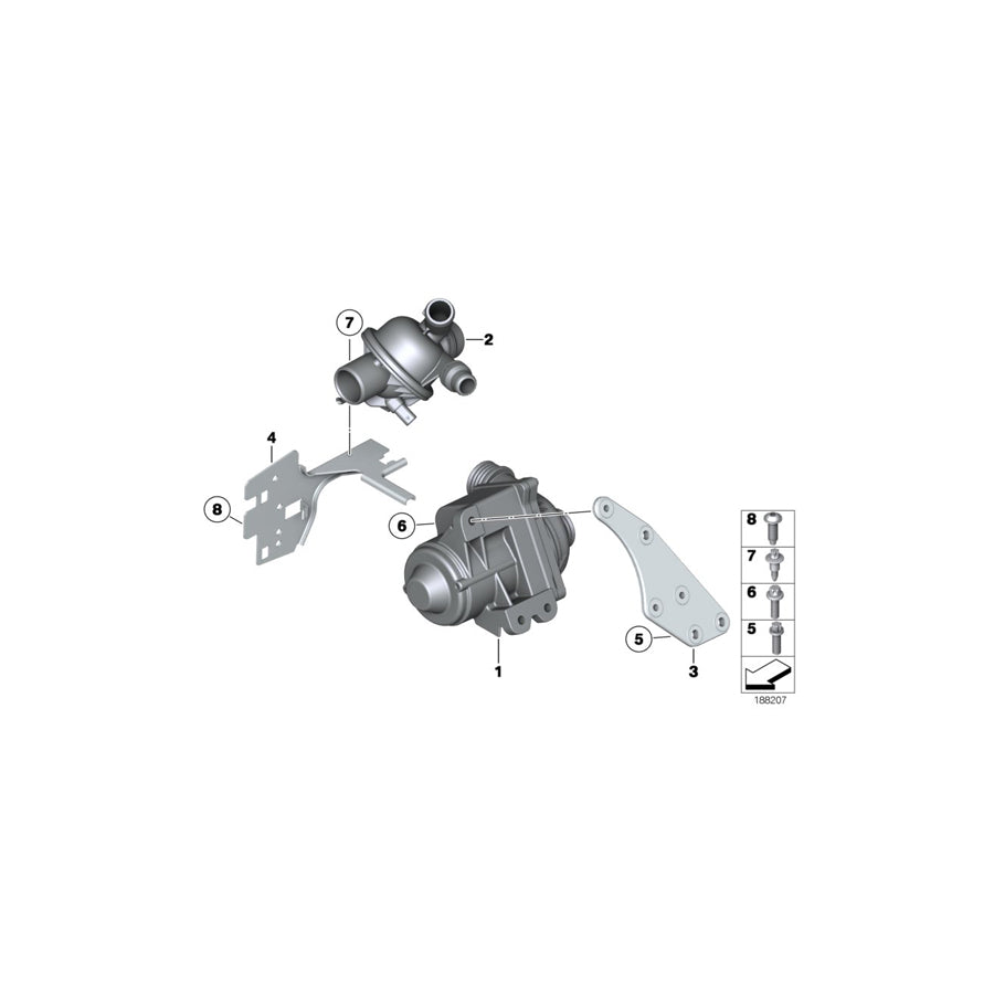 Genuine BMW 11512159019 F07 Set Of Alu. Screws Water Pump (Inc. 535i & 535iX)