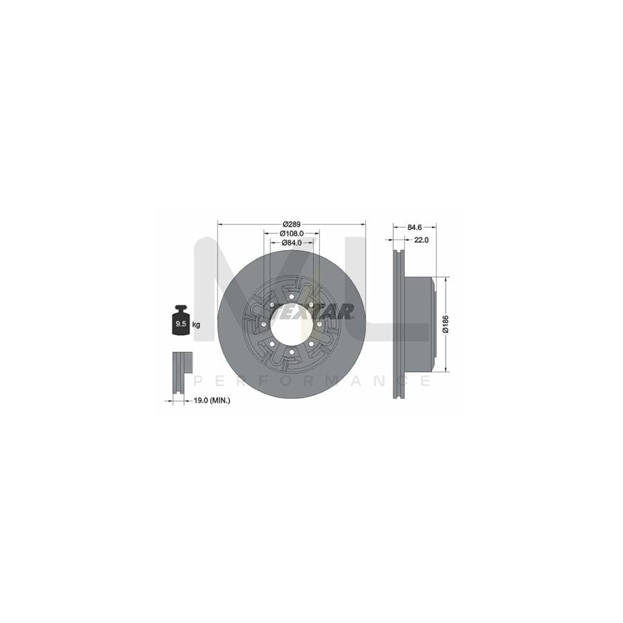 TEXTAR 93089600 Brake Disc for IVECO Daily Solid, without wheel hub, without wheel studs - 1 piece