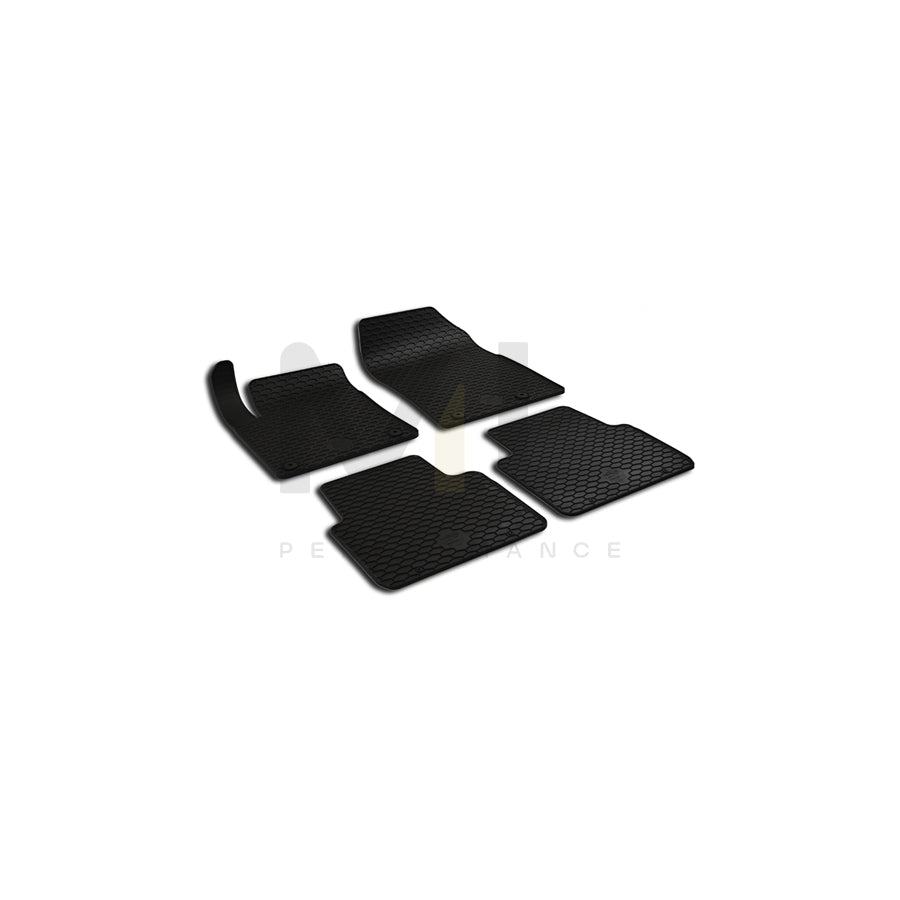 WALSER 50824 Floor mat set Elastomer, Front and Rear, Quantity: 4, Black