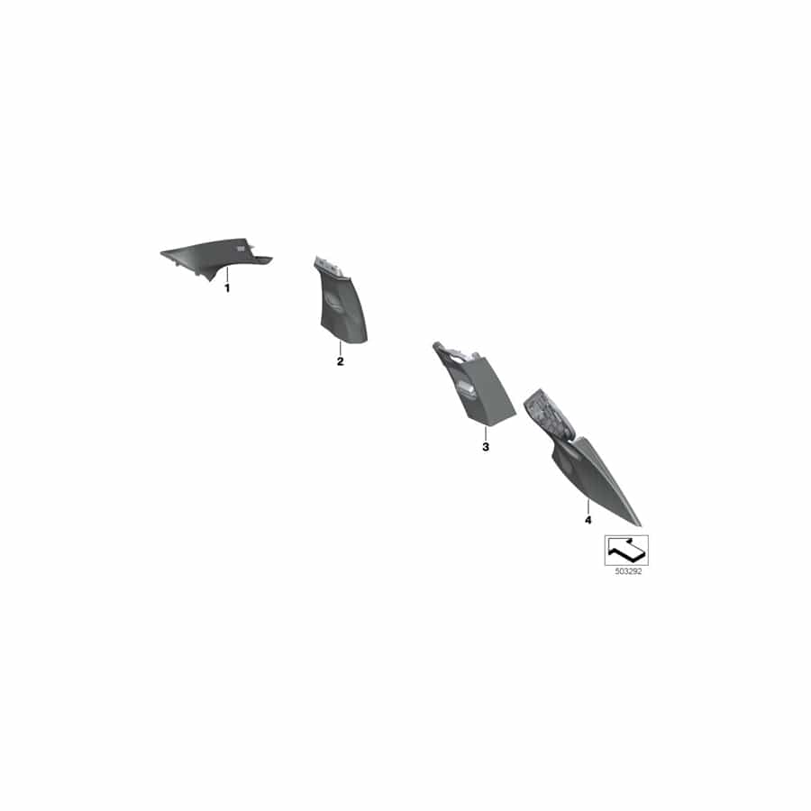 Genuine BMW 51437994315 G07 D-Pillar Trim, Alcantara Left ELFENBEINWEISS (Inc. X7 M50iX, X7 40iX & X7 M50dX)