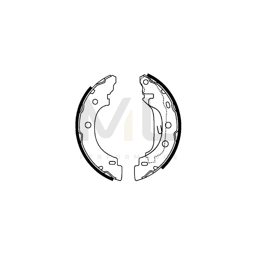 HELLA 8DB 355 002-241 Brake Shoe Set with handbrake lever | ML Performance Car Parts
