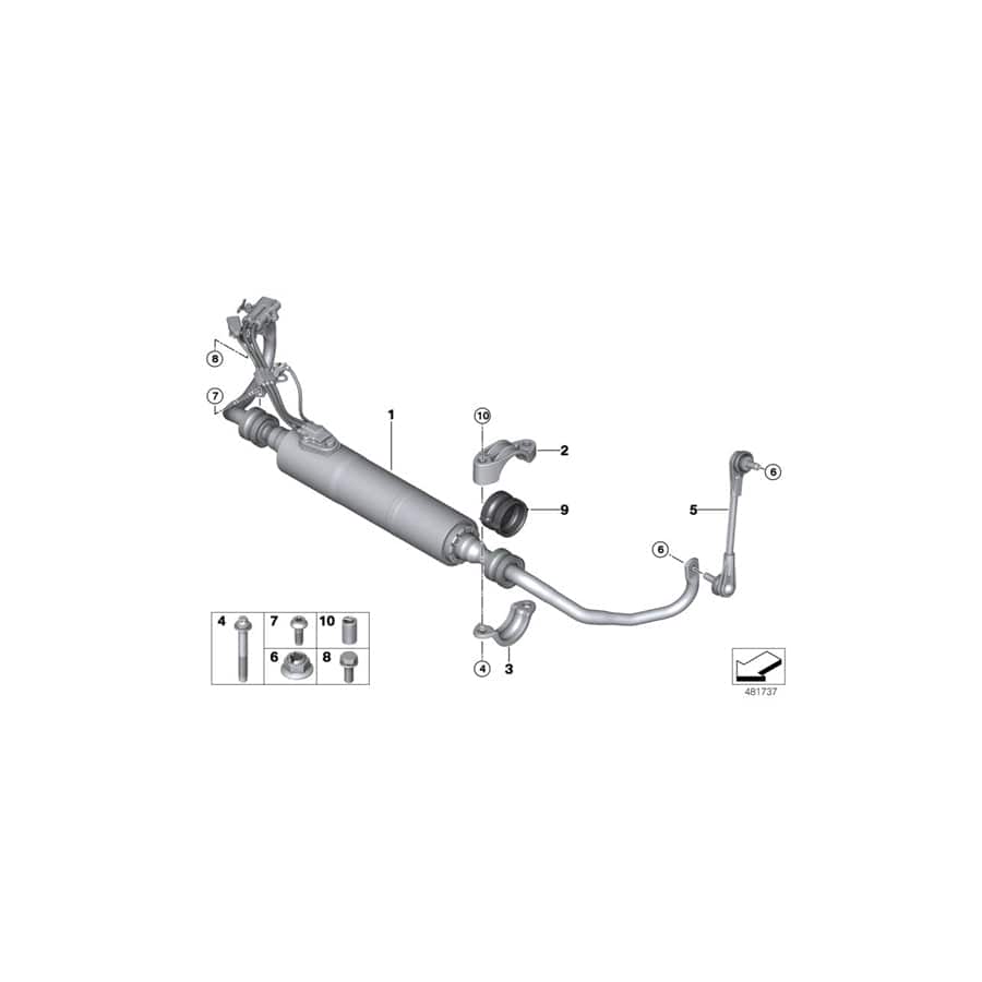 Genuine BMW 37116861474 G12 G11 G14 Bracket, Stabilizer Bar, Upper Section (Inc. 840iX, M550iX & 640i)