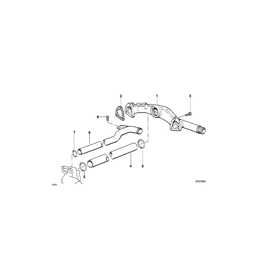 Genuine BMW 11511736502 E38 E31 Pipe (Inc. L7, 750iLP & 750i)