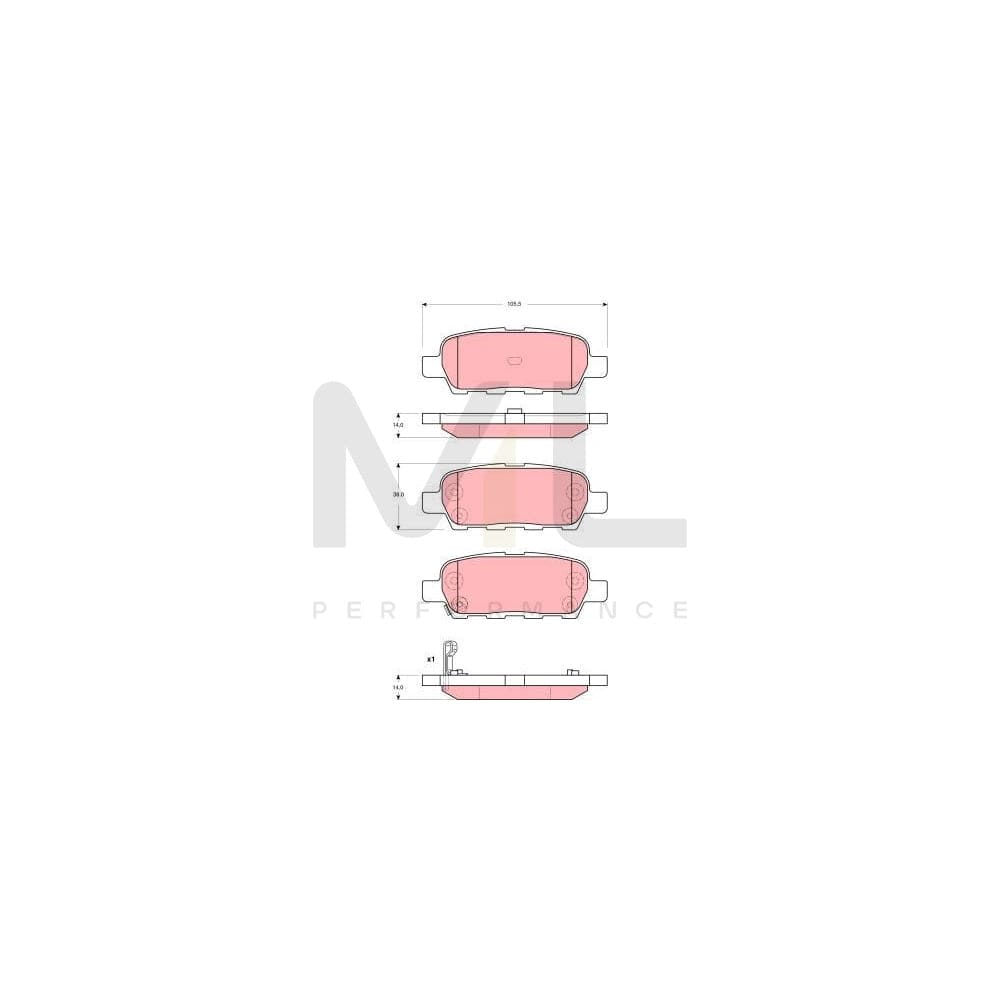 TRW Gdb3393 Brake Pad Set With Acoustic Wear Warning