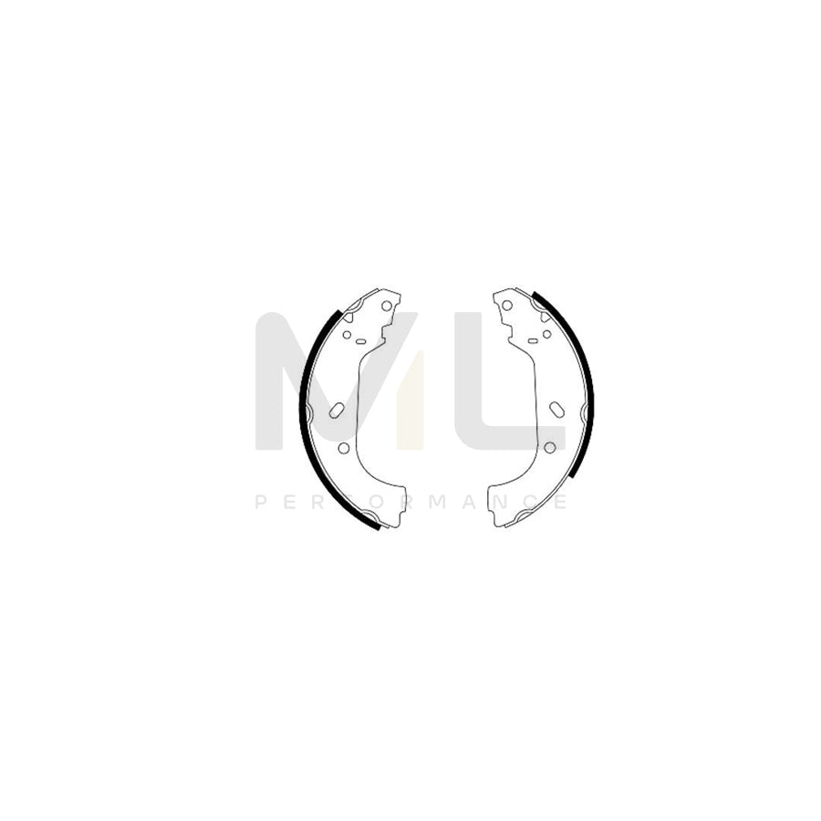 HELLA 8DB 355 001-641 Brake Shoe Set without handbrake lever, with accessories | ML Performance Car Parts