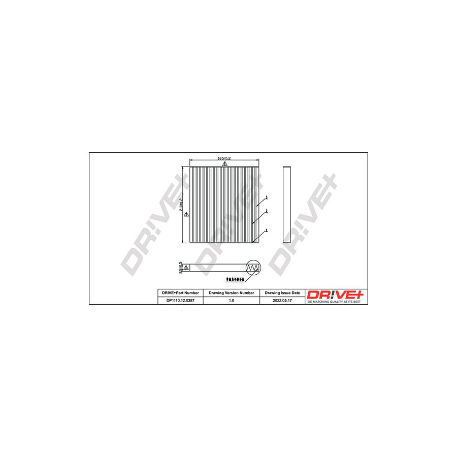 Dr!Ve+ DP1110.12.0387 Pollen Filter For Kia Soul II (Ps)