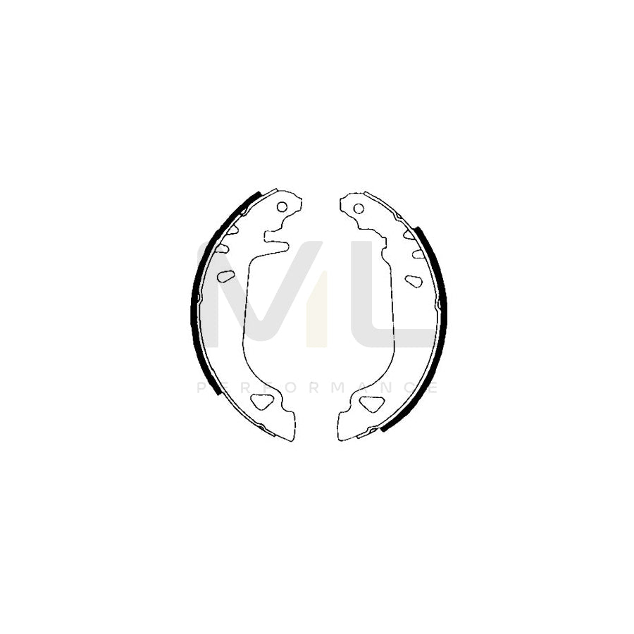 HELLA 8DB 355 001-011 Brake Shoe Set with handbrake lever | ML Performance Car Parts