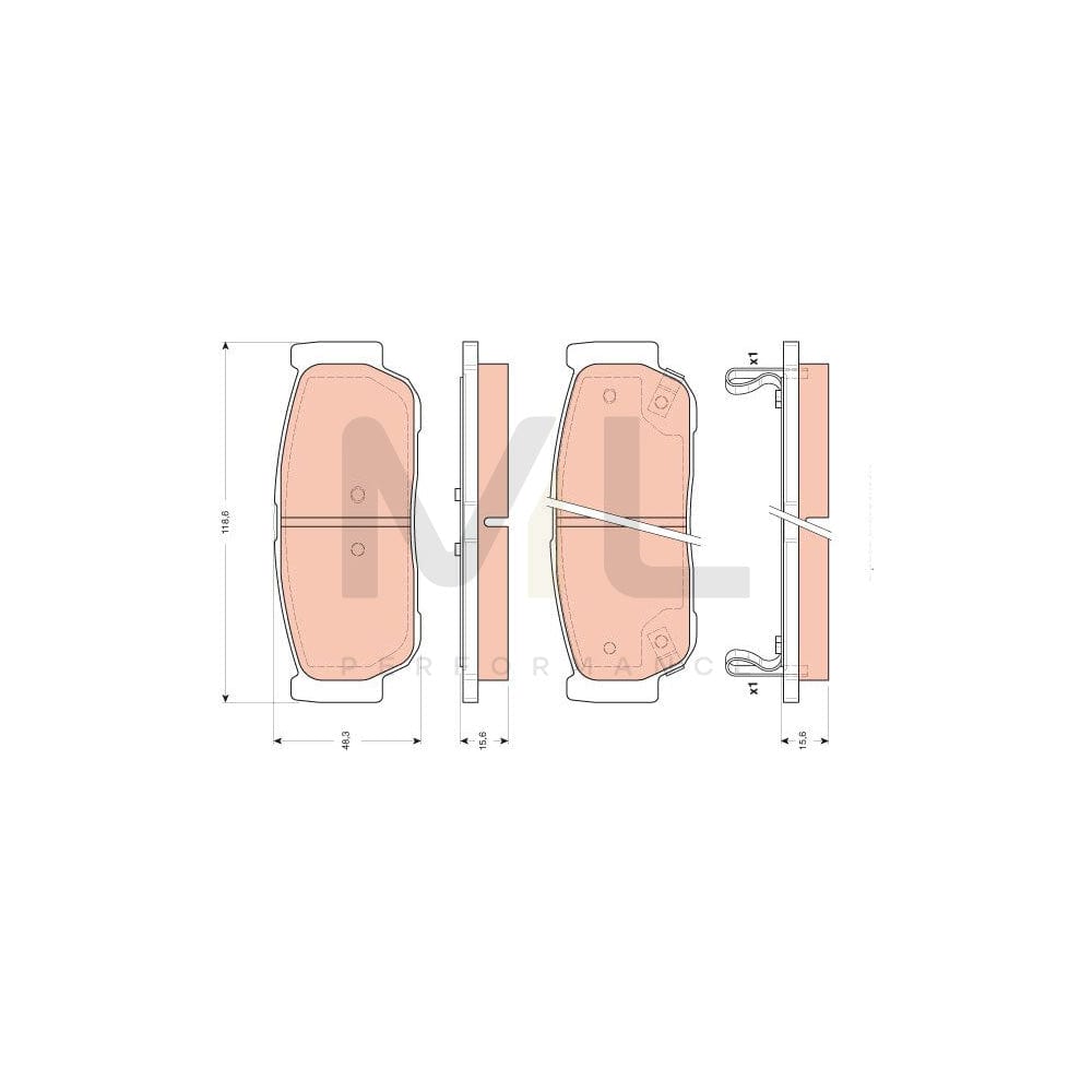 TRW Gdb3413 Brake Pad Set With Acoustic Wear Warning