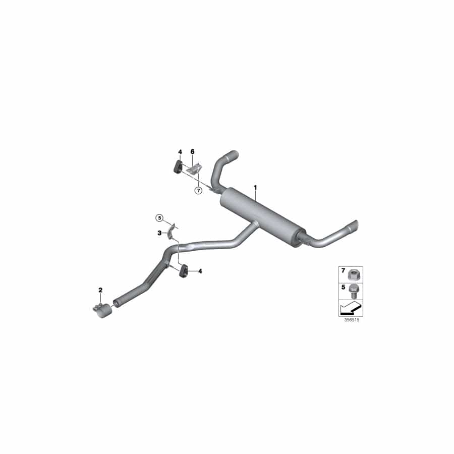 Genuine BMW 18308577471 F16 Rear Muffler (Inc. X6 40dX)