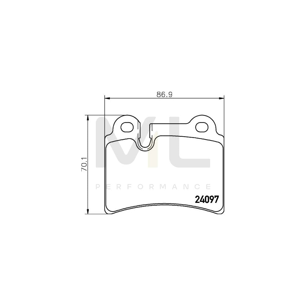 Hella 8DB 355 011-861 Brake Pad Set For Vw Touareg I (7La, 7L6, 7L7) Prepared For Wear Indicator | ML Performance Car Parts