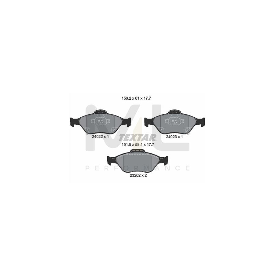 TEXTAR 2402201 Brake pad set with acoustic wear warning