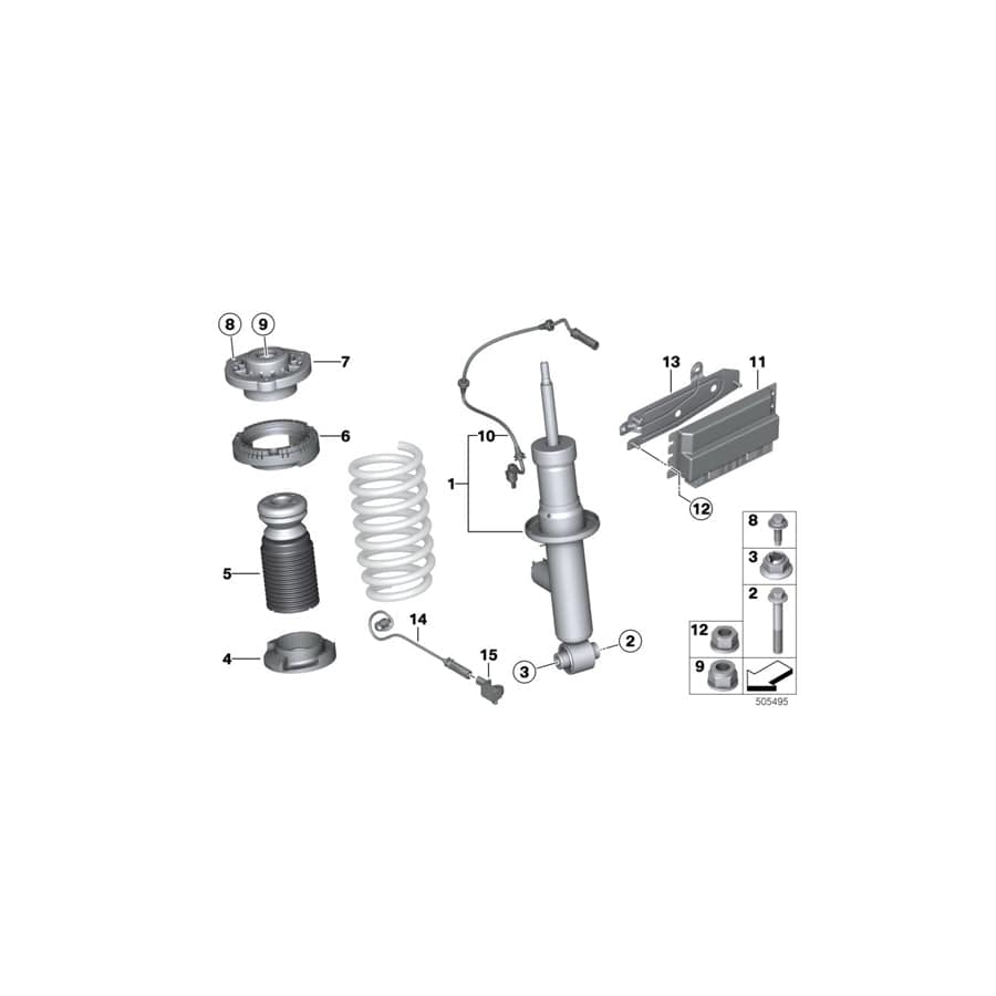 Genuine BMW 37108067510 Adapter Cable Edc Rear Axle (Inc. X3 M & X4 M)