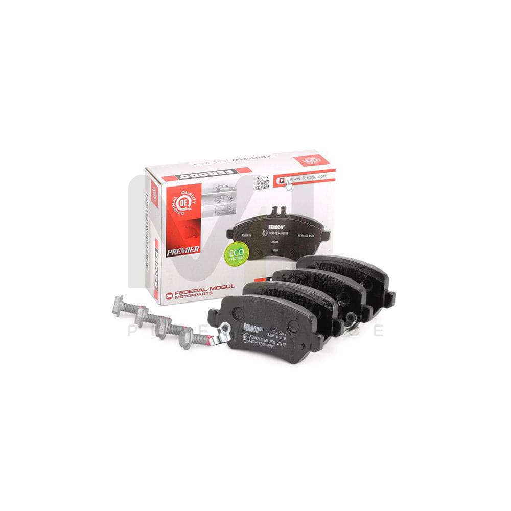 Ferodo FDB1521W Brake Pad Set Premier, With Acoustic Wear Warning, With Brake Caliper Screws, With Accessories