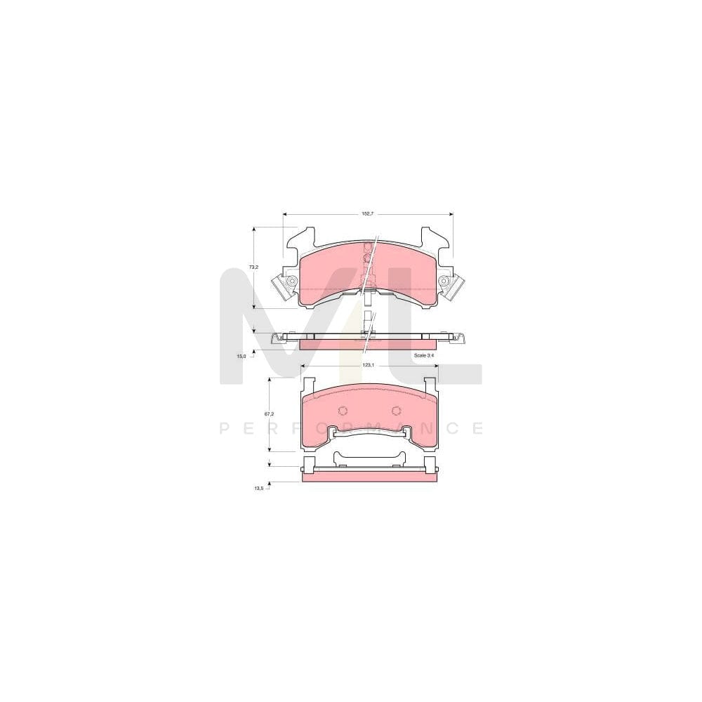 TRW Gdb1272 Brake Pad Set With Acoustic Wear Warning