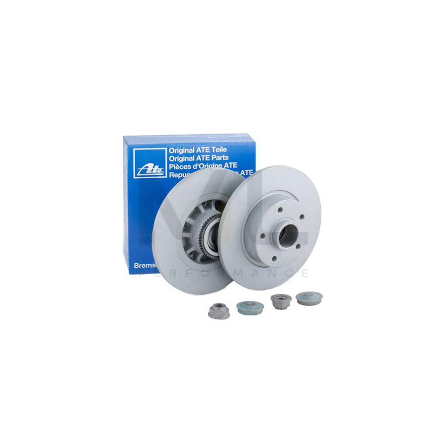 ATE 24.0112-0217.2 Brake Disc Solid, Coated, with ABS sensor ring, with wheel bearing - 1 piece