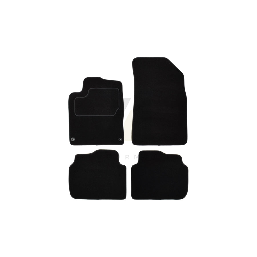CUSTOPOL Tailored 122426 Floor mat set for PEUGEOT 407 Textile, Front and Rear, Quantity: 4, Black