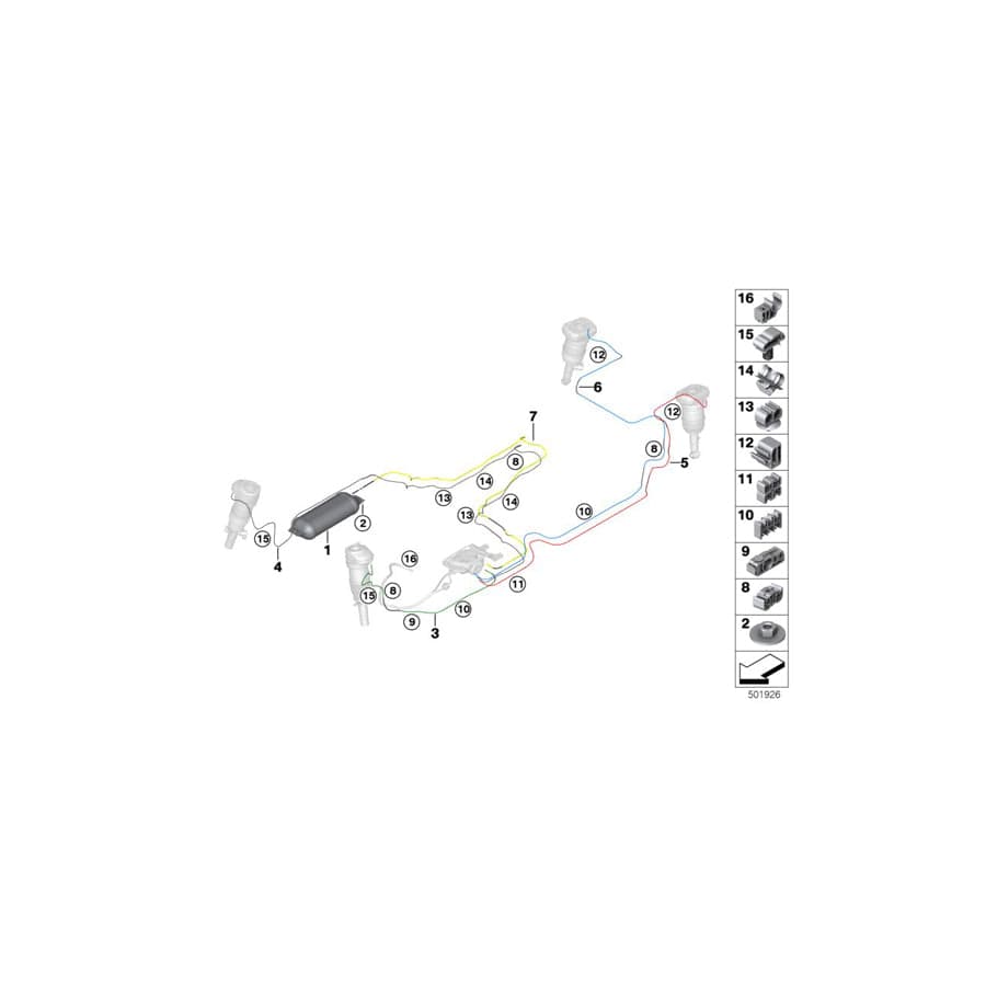 Genuine BMW 37206892539 G06 RR31 G05 Air Connection 6mm (Inc. X6)
