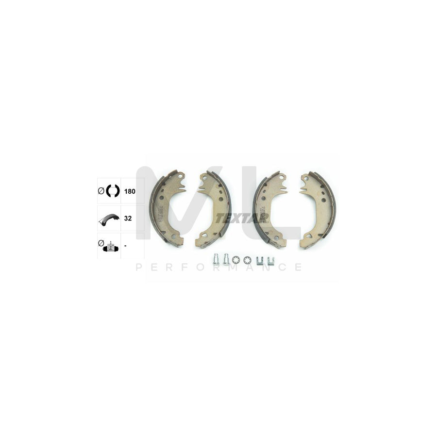 TEXTAR 91031100 Brake Shoe Set without handbrake lever, with accessories