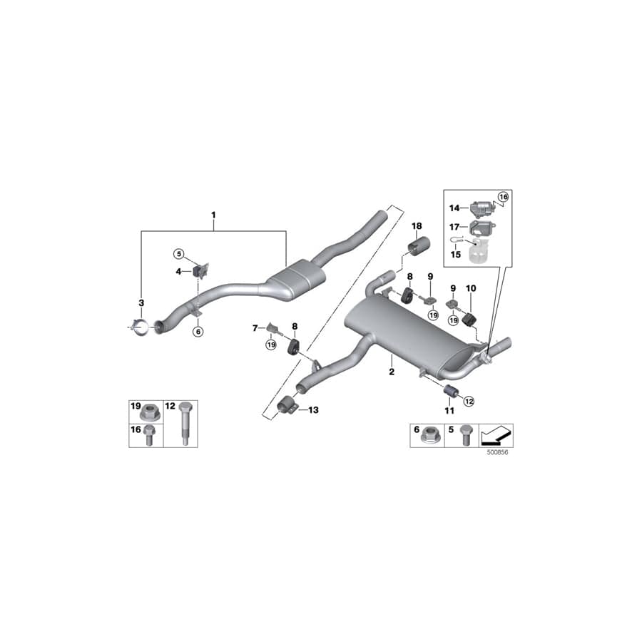 Genuine BMW 18308488034 G02 Rear Muffler With Exhaust Flap (Inc. X4)