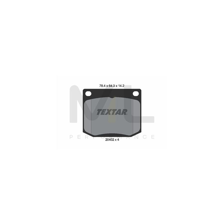 TEXTAR 2040201 Brake pad set not prepared for wear indicator