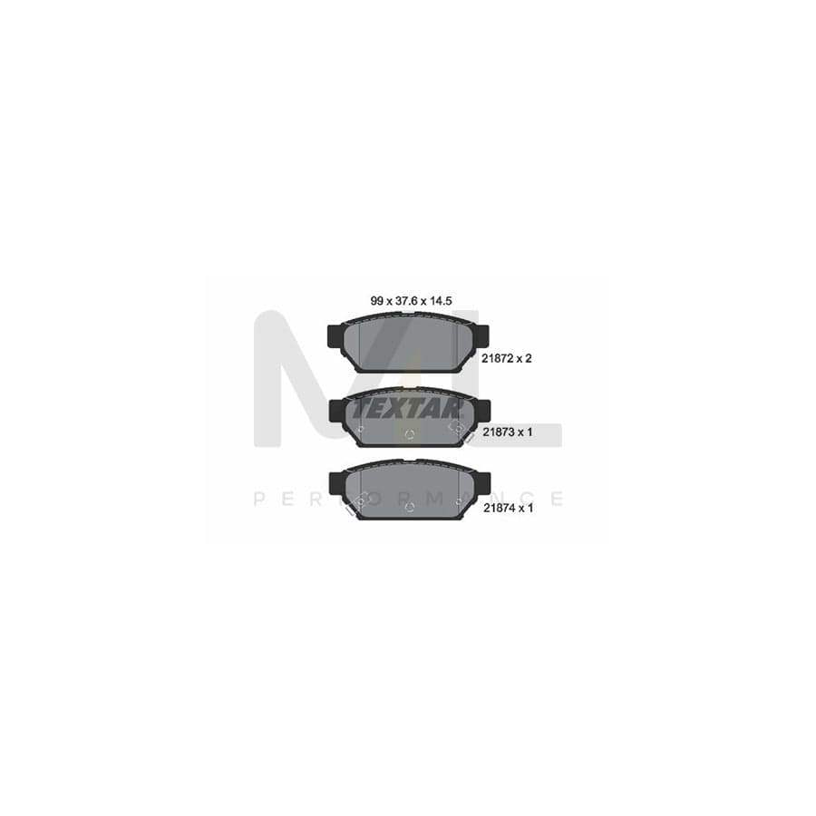 TEXTAR 2187202 Brake pad set with acoustic wear warning