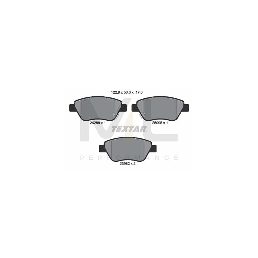 TEXTAR 2428801 Brake pad set with acoustic wear warning