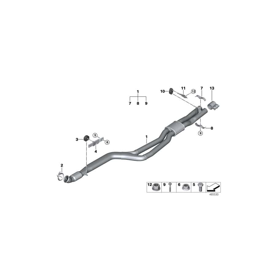 Genuine BMW 18308648217 F26 Exhaust Pipe Front Silencer (Inc. X4 M40iX)