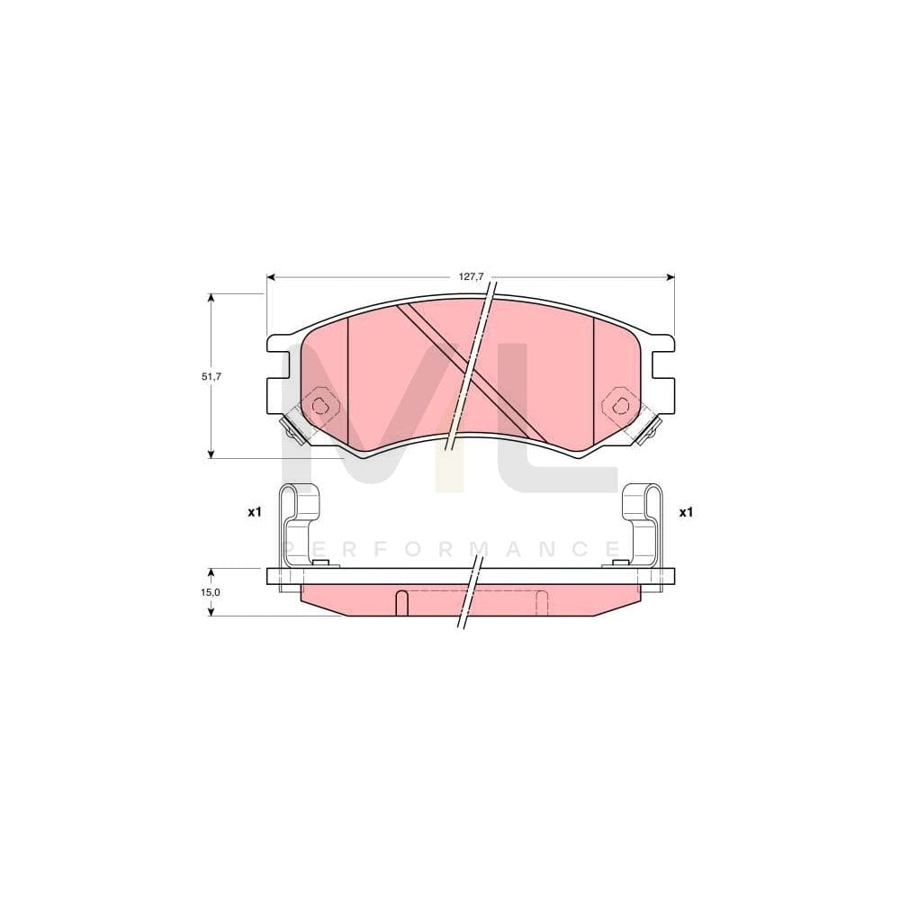 TRW Gdb1175 Brake Pad Set With Acoustic Wear Warning