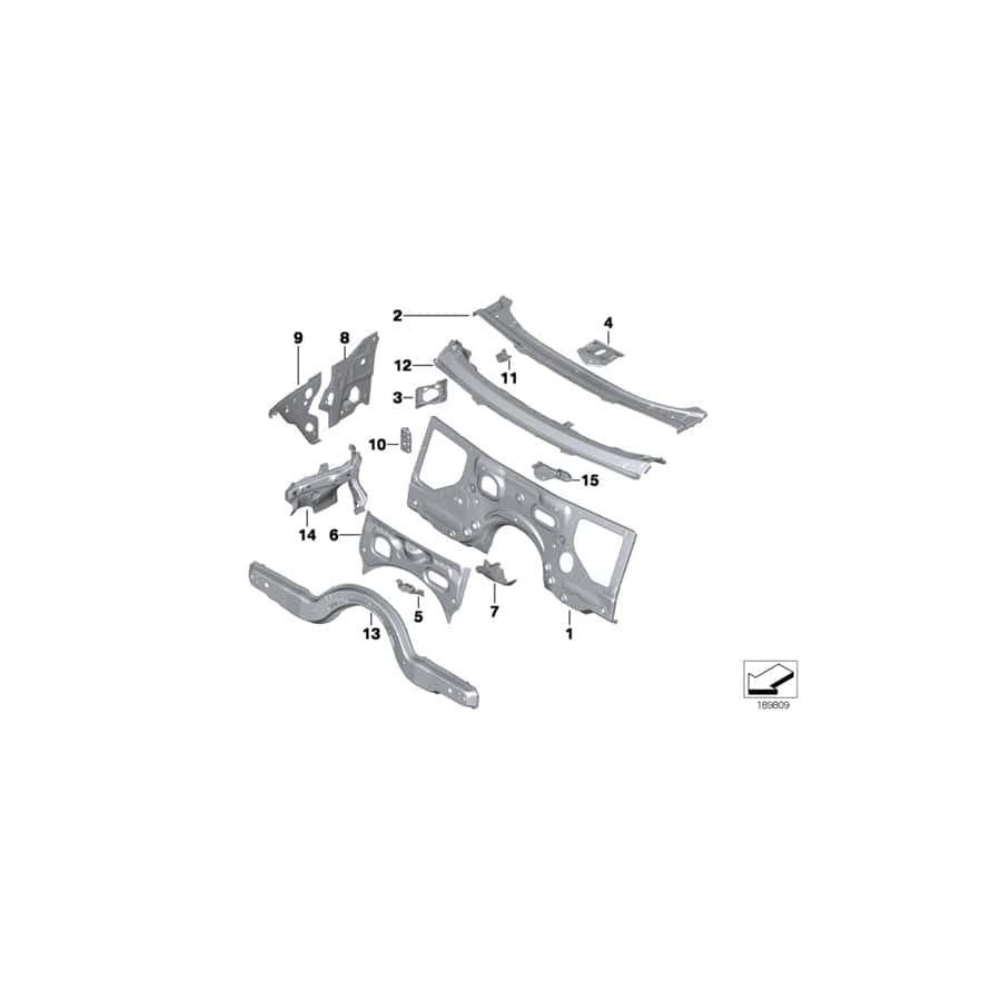 Genuine BMW 41007204071 F10 F12 F11 Reinforcement, Firewall, Upper, Left (Inc. 550iX, 650iX & ALPINA B7LX)