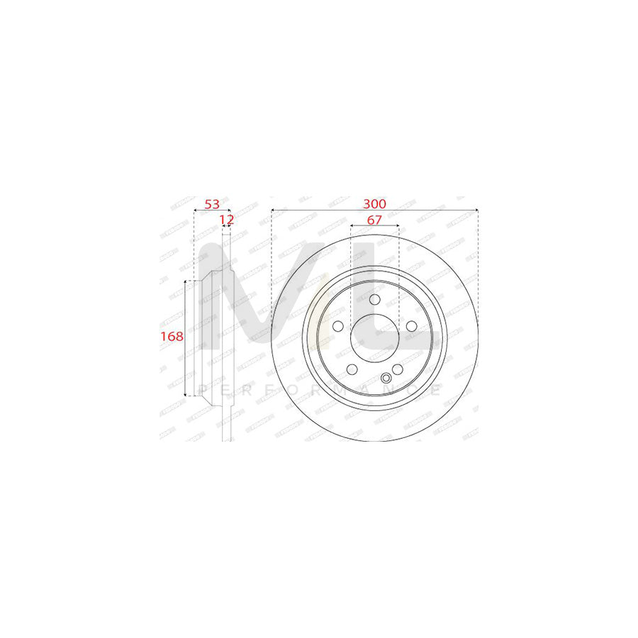 Ferodo DDF2764C Brake Disc Solid, Coated - Pair