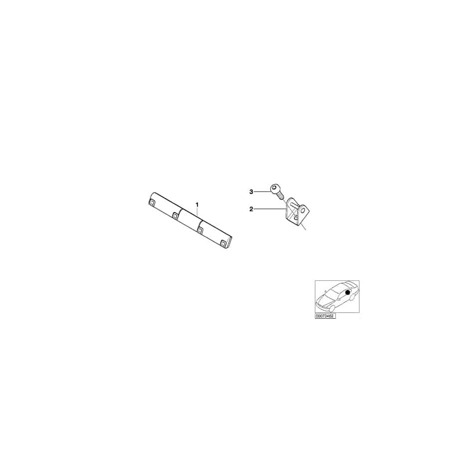 Genuine BMW 52207008464 E46 Cover Strip, Rear ANTHRAZIT (Inc. 316i, 330d & 330i)